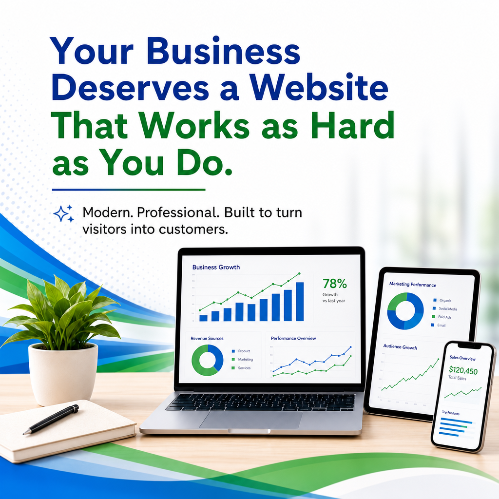 Your Business Deserves a Website that works as hard as you do.